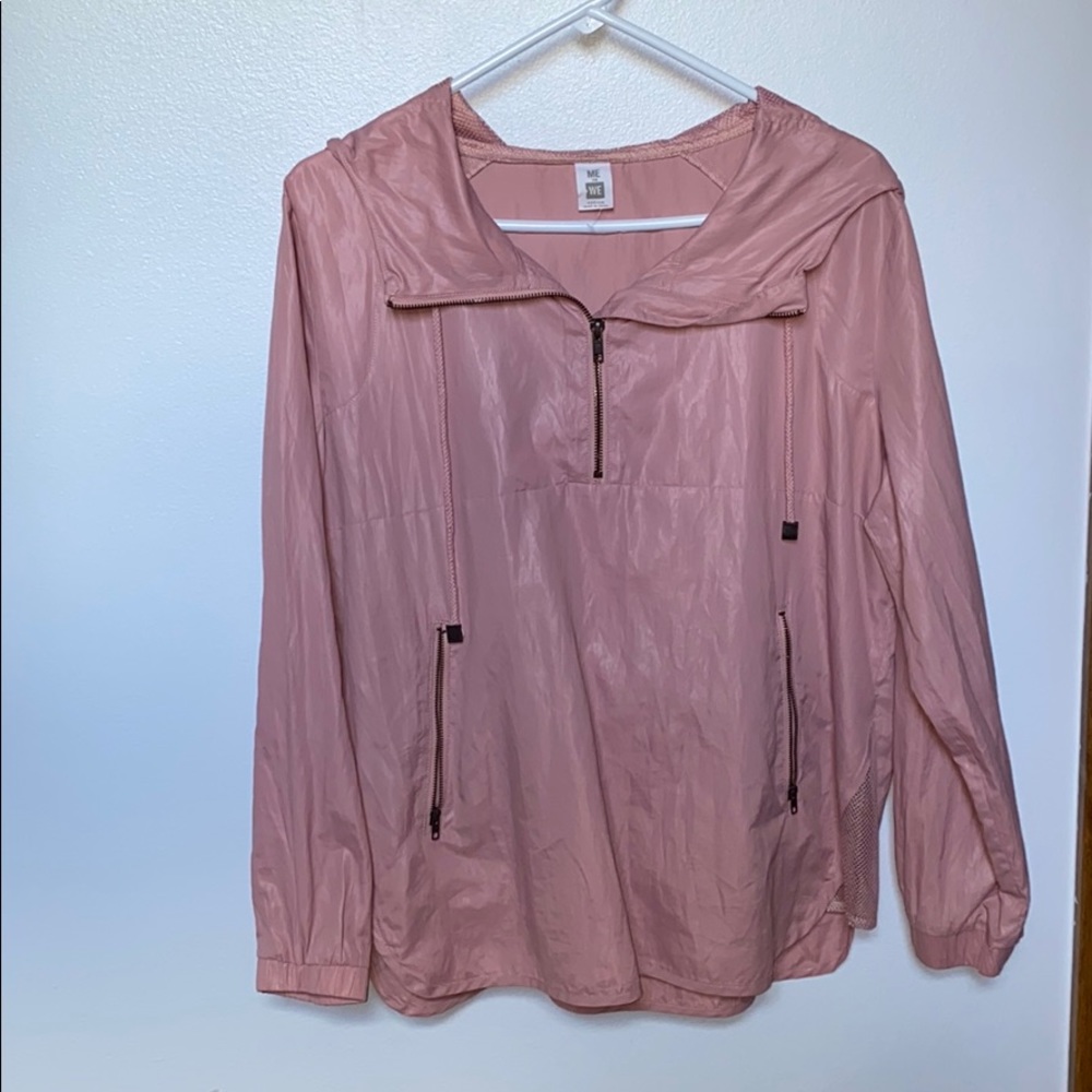 Pink windbreaker jacket